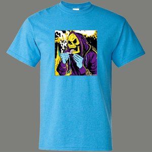 80S TV SKELETON ROLLING A DOOBIE 420 LIFE SHIRT